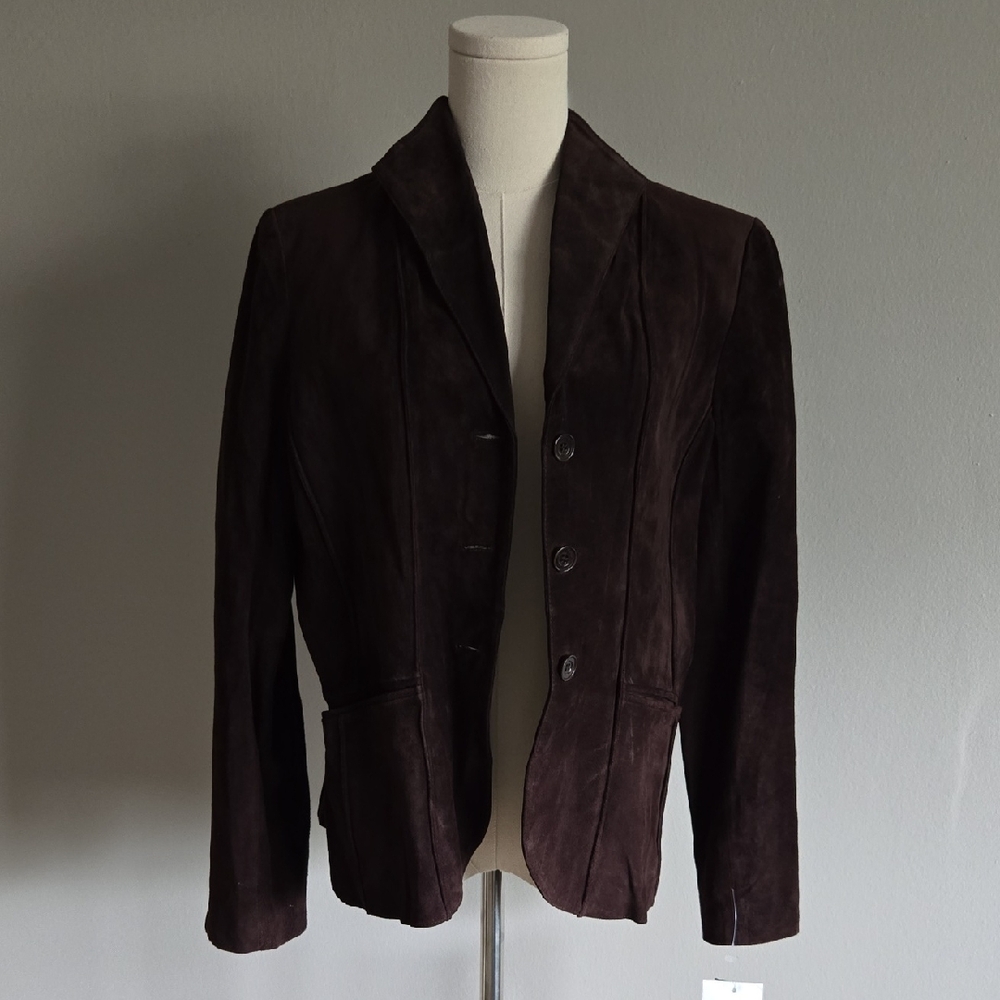 Shop Closing NWT Jones New York Dark Brown Leather Jacket